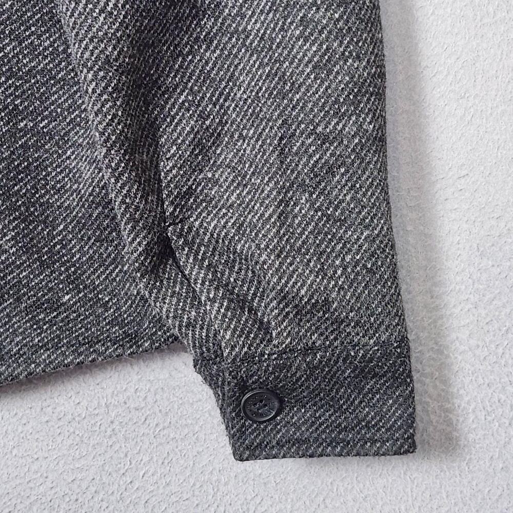 Banana Republic Shirt Jacket Mens Small Gray Herringbone Button Front Lined - Picture 10 of 16